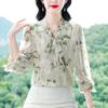 Stylish High End Loose Blouse Long Sleeve Chiffon Top Trendy and Elegant for Autumn Spring Versatile Tummy Cover