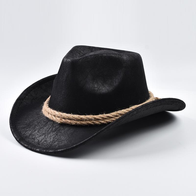 New Western Cowboy Hats Vintage Roll Brim Gentleman Cowgirl Jazz Hat Holidays Party Cosplay Hat