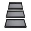 Stackable Jewelry Display and Storage Tray Delicate Black PU Jewelry Display Holder Tray For Organizing Necklaces Rings