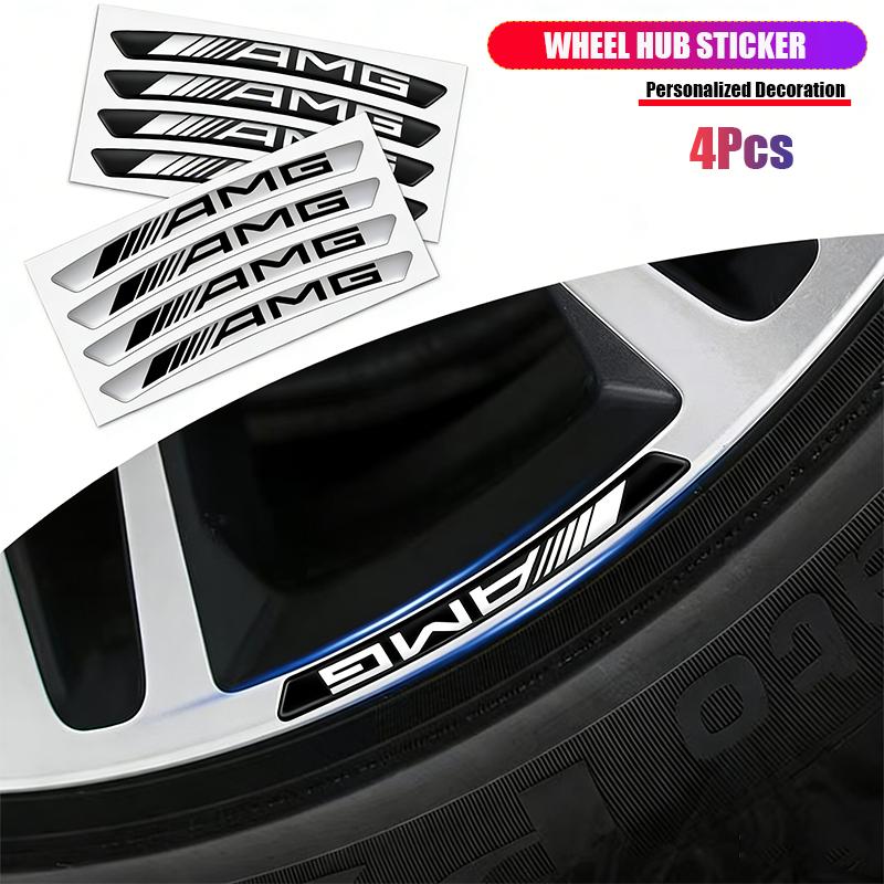 4Pc Auto Wheel Hub Badge Tire Rim Stickers Accessories Car Styling for Mercedes Benz AMG W204 W124 W210 W205 W211 W203 W212 W211