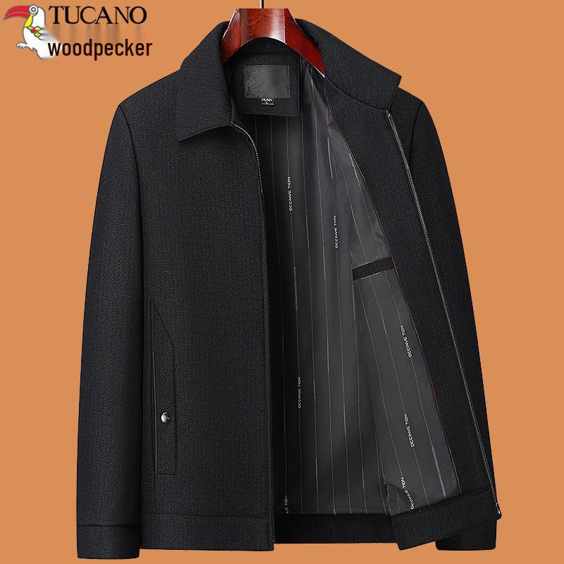 2025 Men's Autumn/Winter Thickened Outerwear Set for Middle-Aged and Elderly Dads and Grandpas