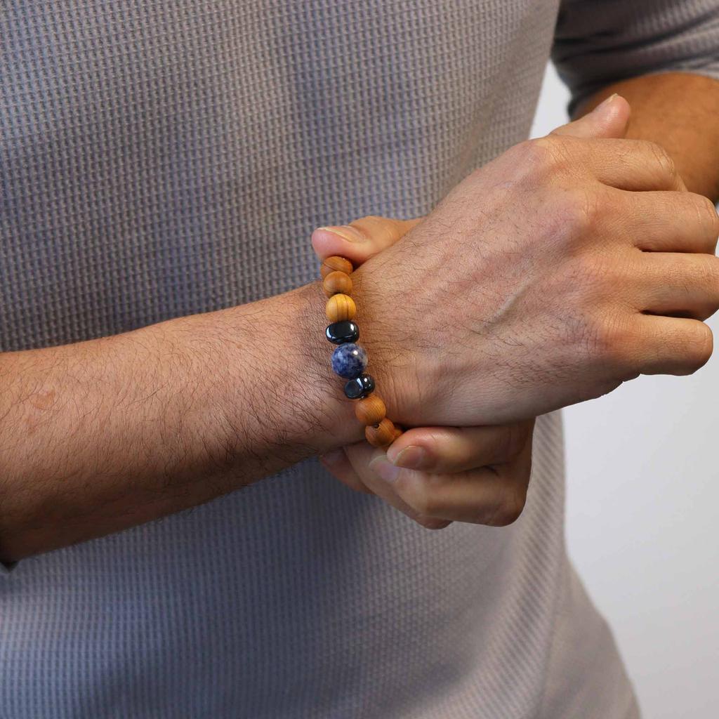 Sodalite Bracelet - Cedarwood Throat Chakra