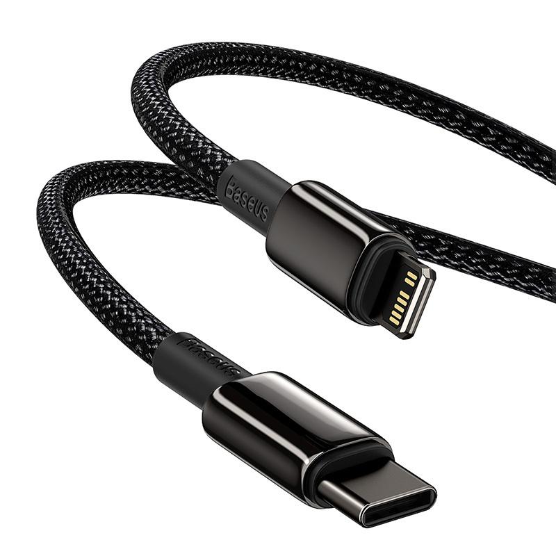 Kabel USB-C auf Lightning Baseus Tungsten Gold, 20W, 5A, PD, 1M (Schwarz)