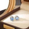 Trendy Blue Tear Stud Earrings: Elegant, High-End, Versatile, and Ultra-Shiny for a Luxurious Look