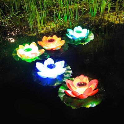 Solar Lotus Floating Pond Lamp - Waterproof Garden Wishing Light
