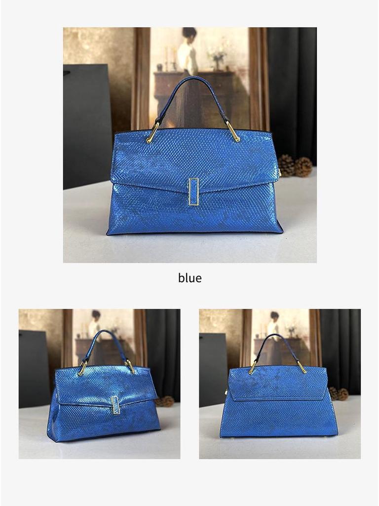 Versatile High-End Glossy Snake Print Patchwork Crossbody and Shoulder Bag for Moms - 2025 Bestseller