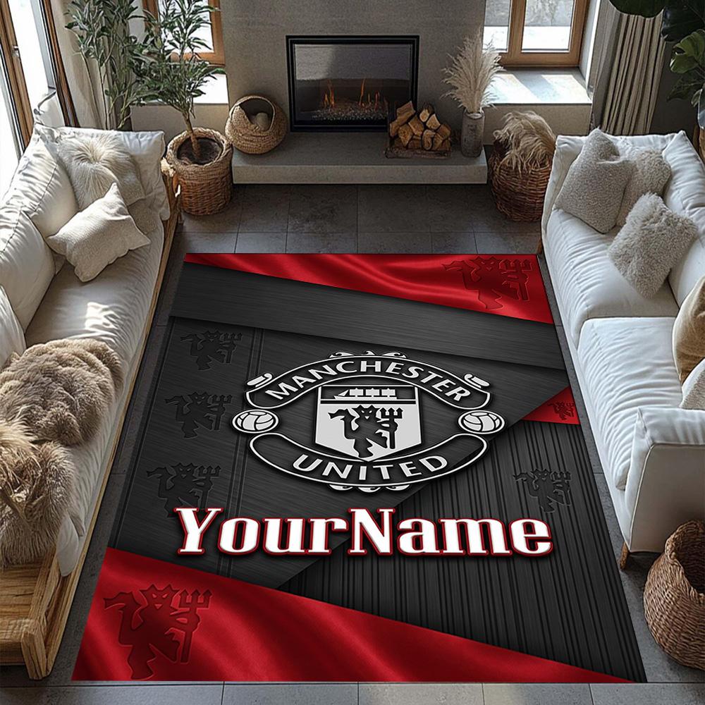 Manchester Personalized Text Floor Rug Office Rug Perfect for Dining Room Entryway Playrooms Study room Antislip Carpet Office home decor