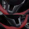Car Steering Wheel Trim Decoration Carbon Fiber ABS Steering Wheel Frame Panel Cover Trim for Mazda 3 Axela 2014 2015 2016
