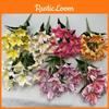 9 Artificial Flowers Stems Pu Material 3d Simulation Lilies Wedding Decor Home