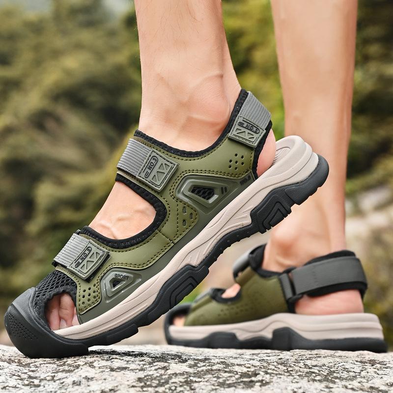 Sandals men's summer fashion outdoor going out Baotou quick-drying beach shoes non-slip breathable wear-resistant couple cool slippers