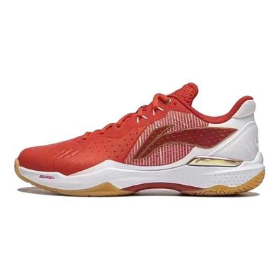 Tênis de Badminton de Cano Baixo Antiderrapante com Absorção de Choque Unissex Vermelho AYZU011-1