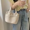 IELGY fashion simple soft leather texture shoulder bucket bag women