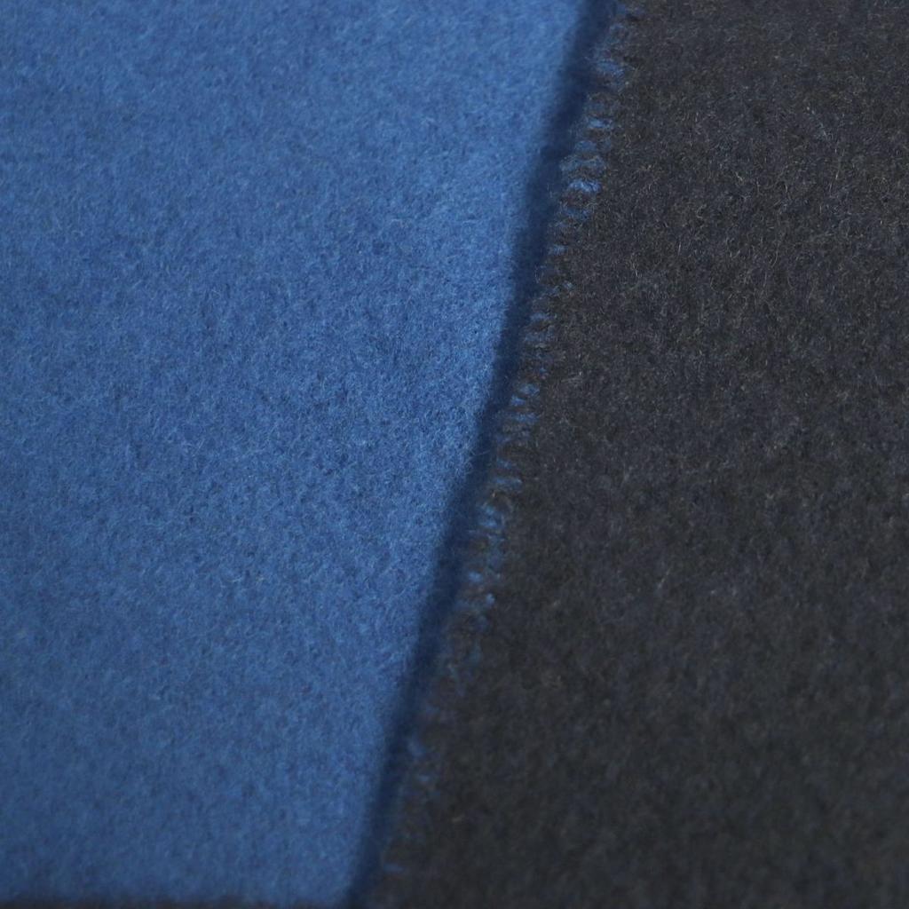 Great HERMES Scarf Blue X Navy Cashmere Women Used