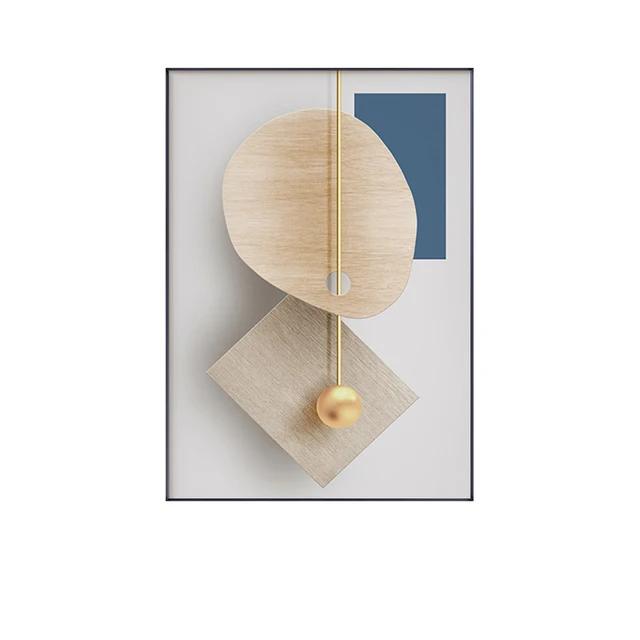 Abstract Blue White Geometric Canvas Painting Posters and Prints Nordic Wall Art Pictures Bedroom Living Room Home Decoration No Frame