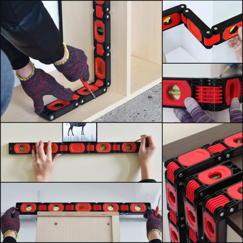 Compact Folding Level, 720mm Level, Distance Measurement, High-Precision Measurement, Easy To Read, with Magnet and Bubble, Convenient Storage, for Ca
