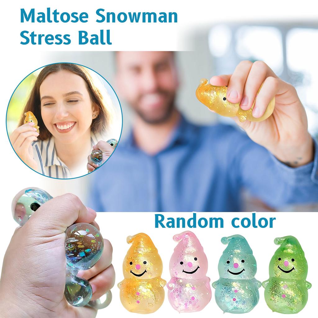 Set of Four Character Toys Glitter Filled Stress Figures for Kids and Adults