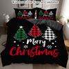 Christmas Theme Bedding Set 3D Printed Duvet Cover Set Skin-Friendly Single Double Size Christmas Decor Duvet Cover Set Gifts