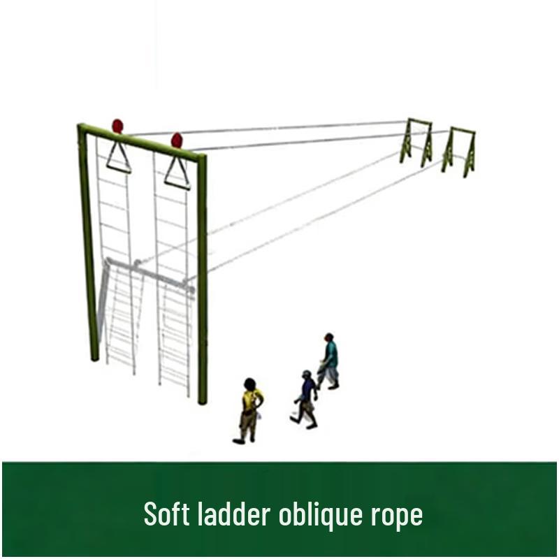 JINGRUIDA Obstacle Course Soft Ladder & Slanted Rope