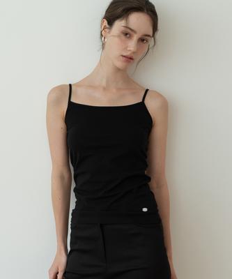 Peleubeu Cotton Square Neck Sleeveless - Black