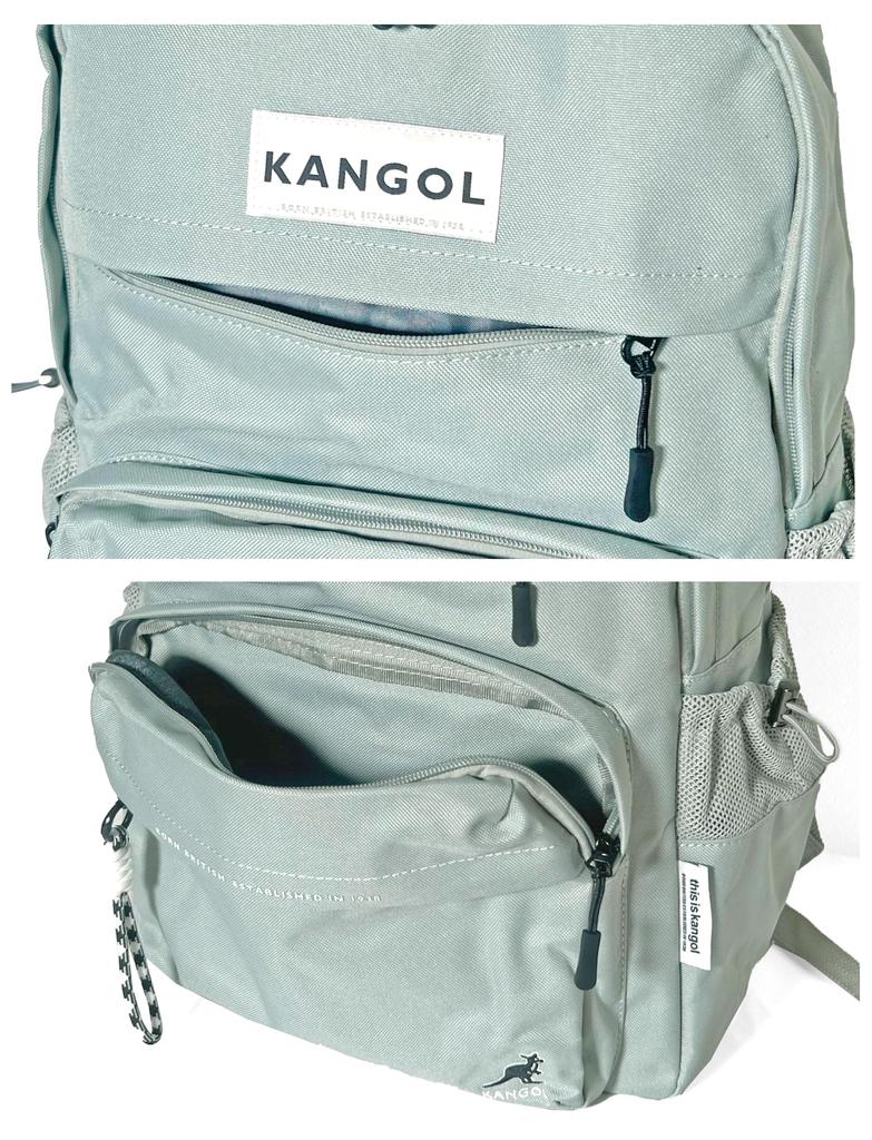 KANGOL KGSA-BG00281 Simple Backpack with Box Logo and Keychain, BlackPink