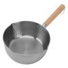 Sauce Pan Stainless Steel Non Stick Noodles Pot Multipurpose Electric Cooking Pot with Wood Long Handle for Soup Milk 18cm / 7.1in
