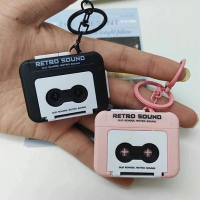 Vintage Kaset Çalar Müzik Anahtarlık Kolye Sevimli Mini Çalar Hatıra Anahtarlık Çift İçin Takı Hediye