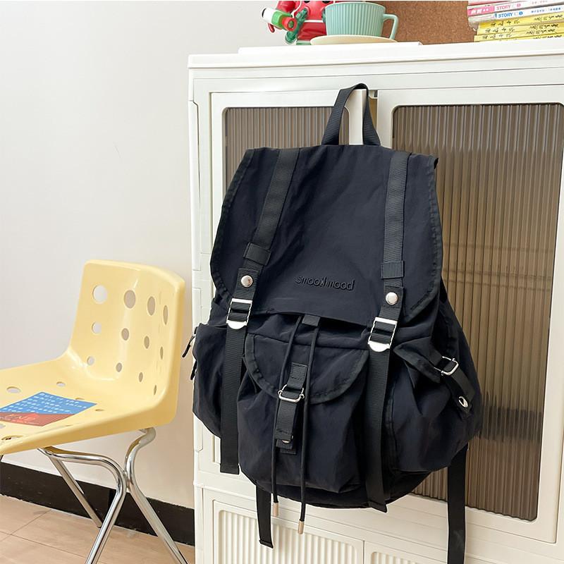 Nylon Letter Smoothmmod Embroidery Casual Backpack With Large Capacity For Travel And School Use