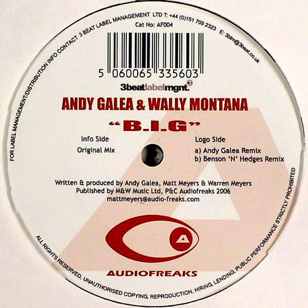 

12inch Record ANDREW GALEA WALLY MONTANA B.I.G AF004 Audiofreaks 2007 Netherland Dance Electronica Used