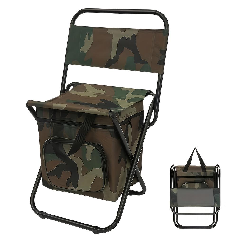 Multifunctional Portable Folding Camping Chair, Lightweight Backrest Chair With Storage Bag, Compact Outdoor Folding Seat With Strong Load-Bearing