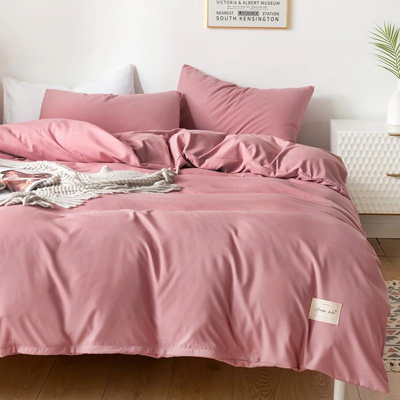 Καρό Μονόχρωμο Απλό Χρώμα Διπλοπλυμένο Βαμβάκι Βαμβακερό Σετ Τεσσάρων Τεμαχίων