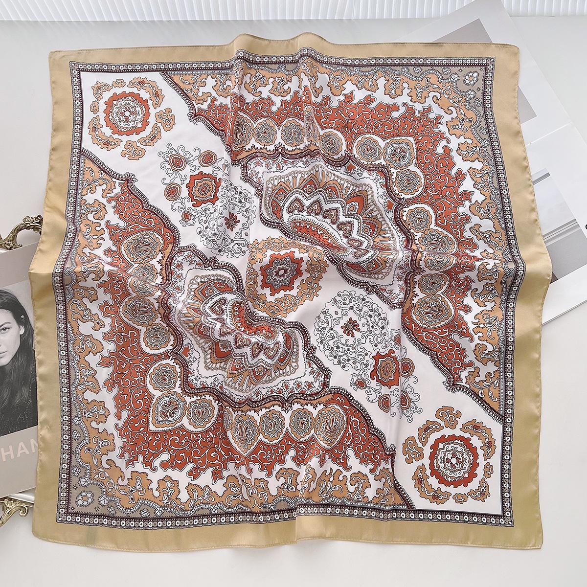 

Этнический стиль Цветок кешью Имитация шелкового шарфа Женский Весенне-летний Темпераментный Профессиональный Декоративный Шарф Маленький Квадратный Шарф 66cm