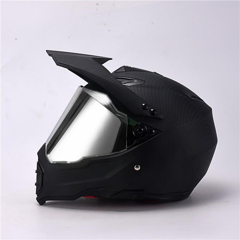 Carbon Fiber Texture ABS Full Face Helmet Motorcycle Off-road All Season Men Women