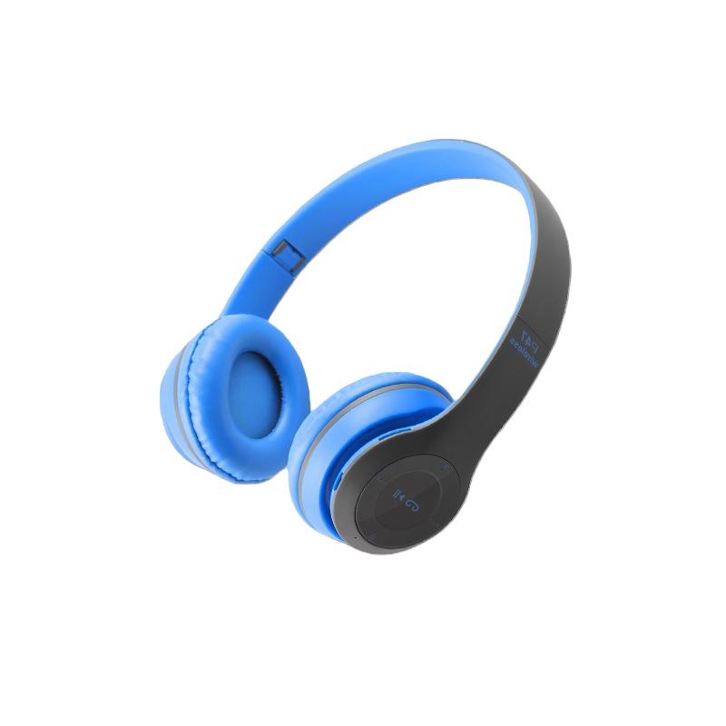 Bluetooth Over-Ear Wireless Headset P47: Foldable, Sports Design, Heavy Bass, Card Slot, Comfortable Fit.