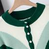 YYFS Damen Mode Lässig Herbst Winter Farbblock Print Langarm O-Ausschnitt Oberteile Damenbekleidung Wollstrickwaren Pullover