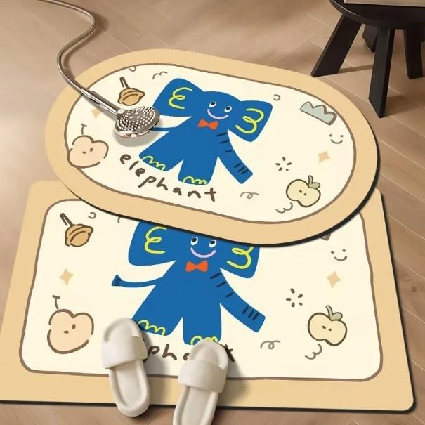 Absorbent Bathroom Mat Toilet Mat Mat Non-slip Household Toilet Door Carpet Cartoon Diatom Mud Mat