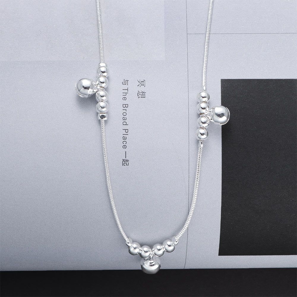 Simple Fashion Women Ankle Bracelet Foot Anklet Bells Bead Silver Plated Chain