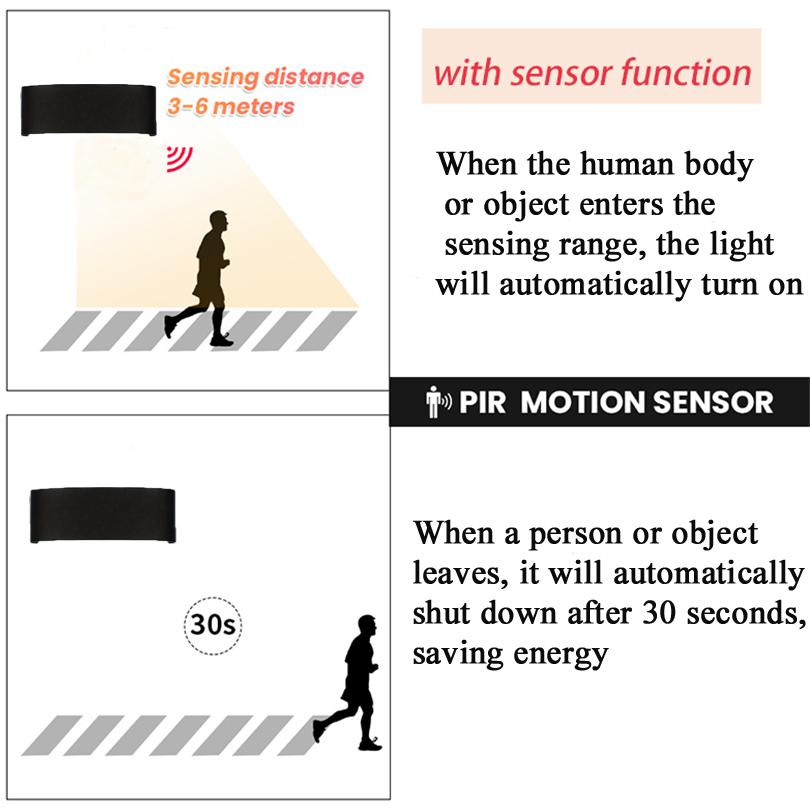 Led Wall Lamp Outdoor Stair Light Fixture Bedside Loft Living Room Up Down Home Hallway Lampada With Motion Sensor  4W 6W 8W 10W