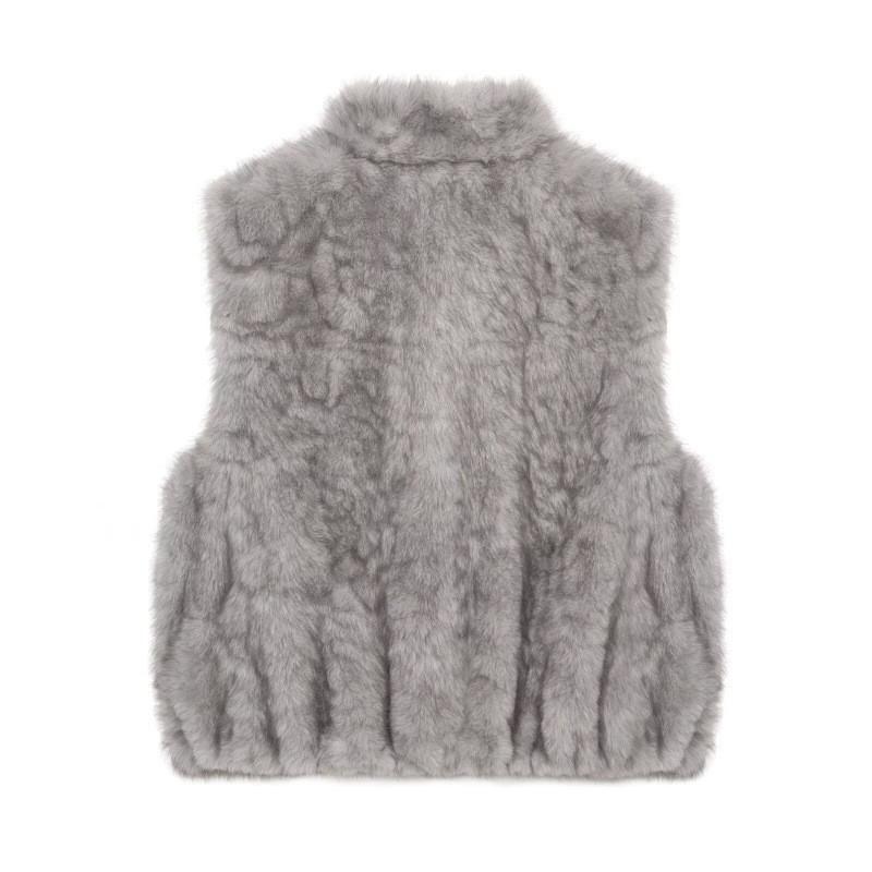 Womens Faux Mink Fur Vest Stand Collar Thick Warm Fashion Winter Waistcoat