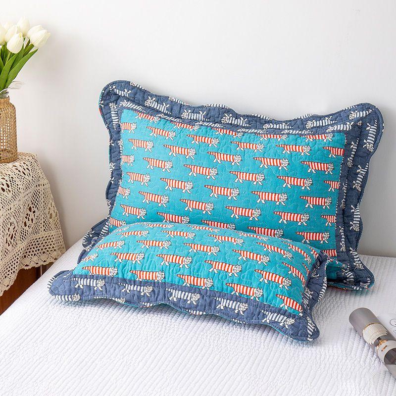 

Чистый хлопок полотняного переплетения плотный хлопок наволочка подушка основа взрослый съемный моющийся стеганый двойной мультфильм деревенский стиль 60*40-2pcs