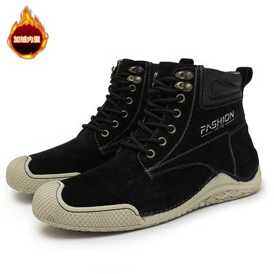 Winter Heren High Top Laarzen Casual Heren Katoenen Laarzen Sneakers Warme Sneeuwlaarzen Leer Antislip Heren Vrijetijdslaarzen Bota Masculina