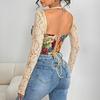 Women's Summer Niche Vintage Flower Wrap Lace Sexy Lace Up Top