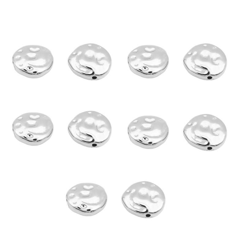 10pcs Irregular Spacer Beads for Jewelry Making DIYs Bracelet Necklace Gold Silver Color Flat Beads Separators Accessory