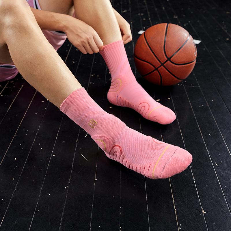 361 Degrees Men Basketball Socks High-top Breathable Professional Sweat Absorbing Training Anti- Slip Long Tube Male Hose 512433