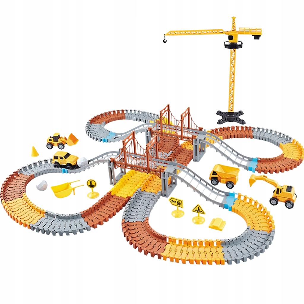 Mega XXL Elektrická Závodní Dráha Stavební Park Staveniště Sada 273 EL