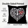 Cool S-Skull Heart Cushion Cover Premium Comfort Reversible Pillow Cover - Dual - Use Design for Home & Car