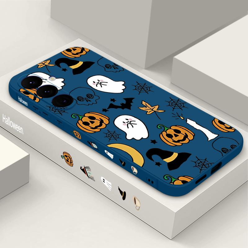 Lanyard Phone Case For Samsung Galaxy A56 A17 A26 A16 A36 A55 A54 A53 A15 S24 S25 FE S25 S22 S23 Ultra Plus Pumpkin Patterned Cover