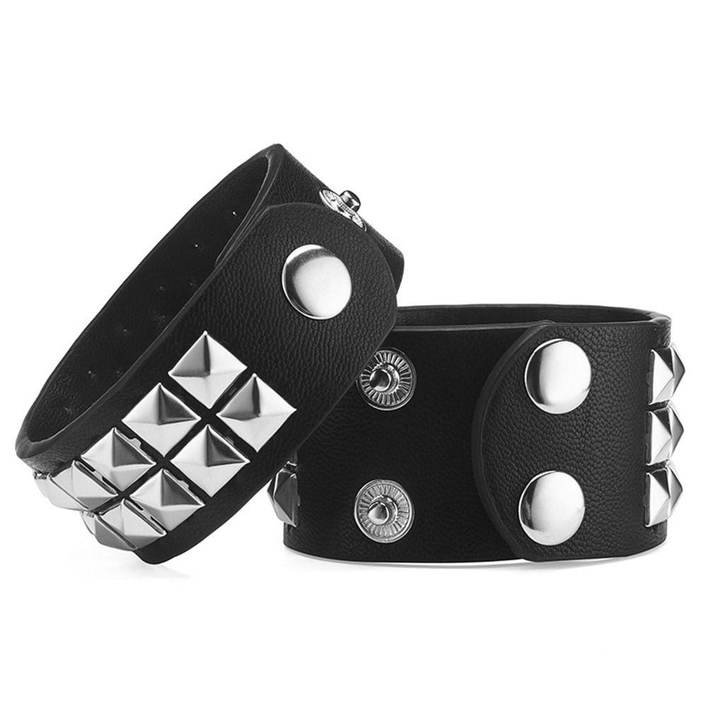 1/2/3 Row Spikes Rivet Charm Girl Leather Bracelet Fashion Jewelry Korean Hand Rope Women Bracelet