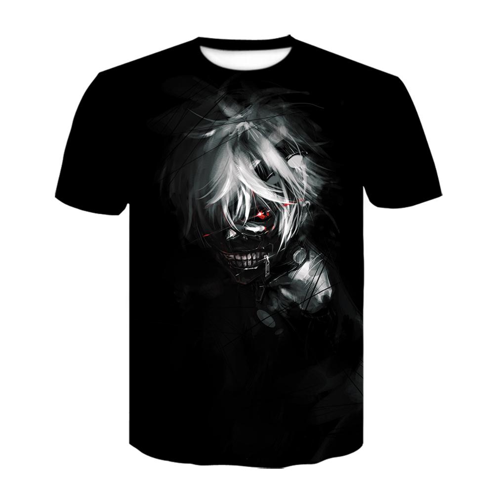 Strange Things Tokyo Ghoul Men 3D Graphic T Shirts Anime Ken Kaneki Print T Shirts Cartoon Loose Cotton Tshirts Hipster Tops