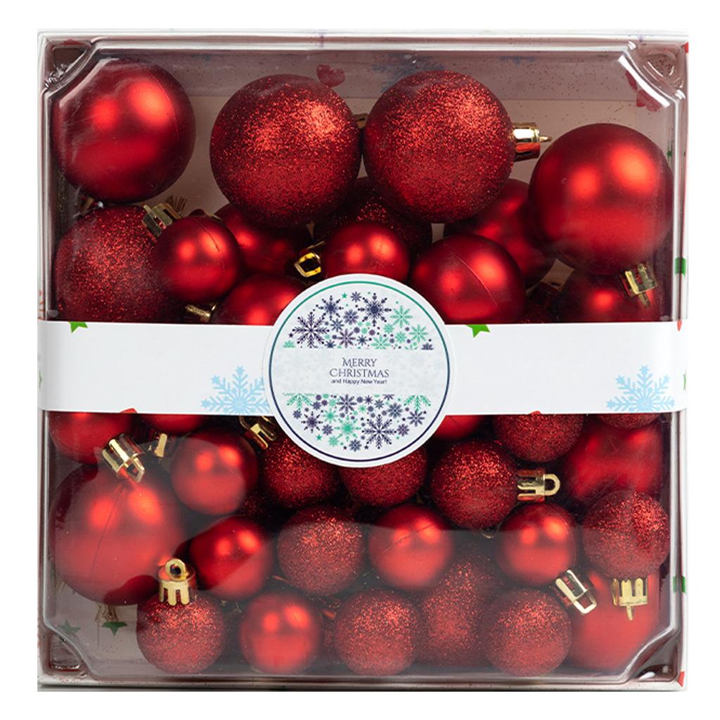 44PCS High-quality Plastic Christmas Ball Set 3cm 4cm 5cm Xmas Ornament Ball Suspensable Xmas Baubles Home