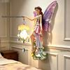 Resin Flower Fairy Wall and Desk Lamp: Elegant Bedroom Ornament